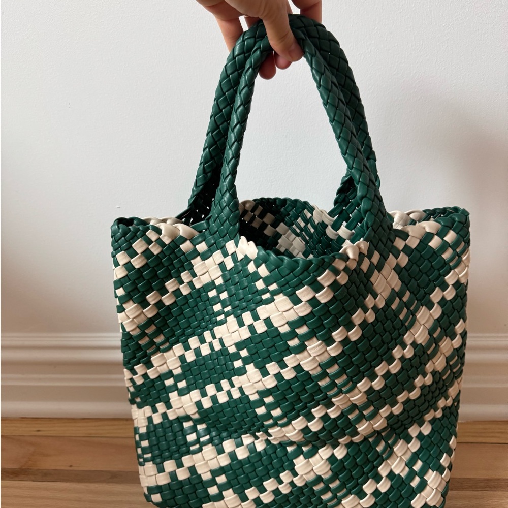 Shiraleah | Blythe Plaid Woven Mini Tote | Green & White